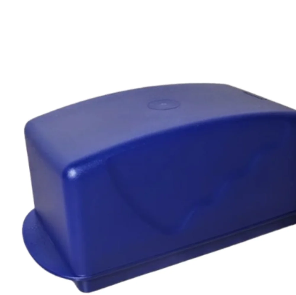Tupperware Deep Blue Butter Dish with Lid Vintage Butter Keeper Cheese Container